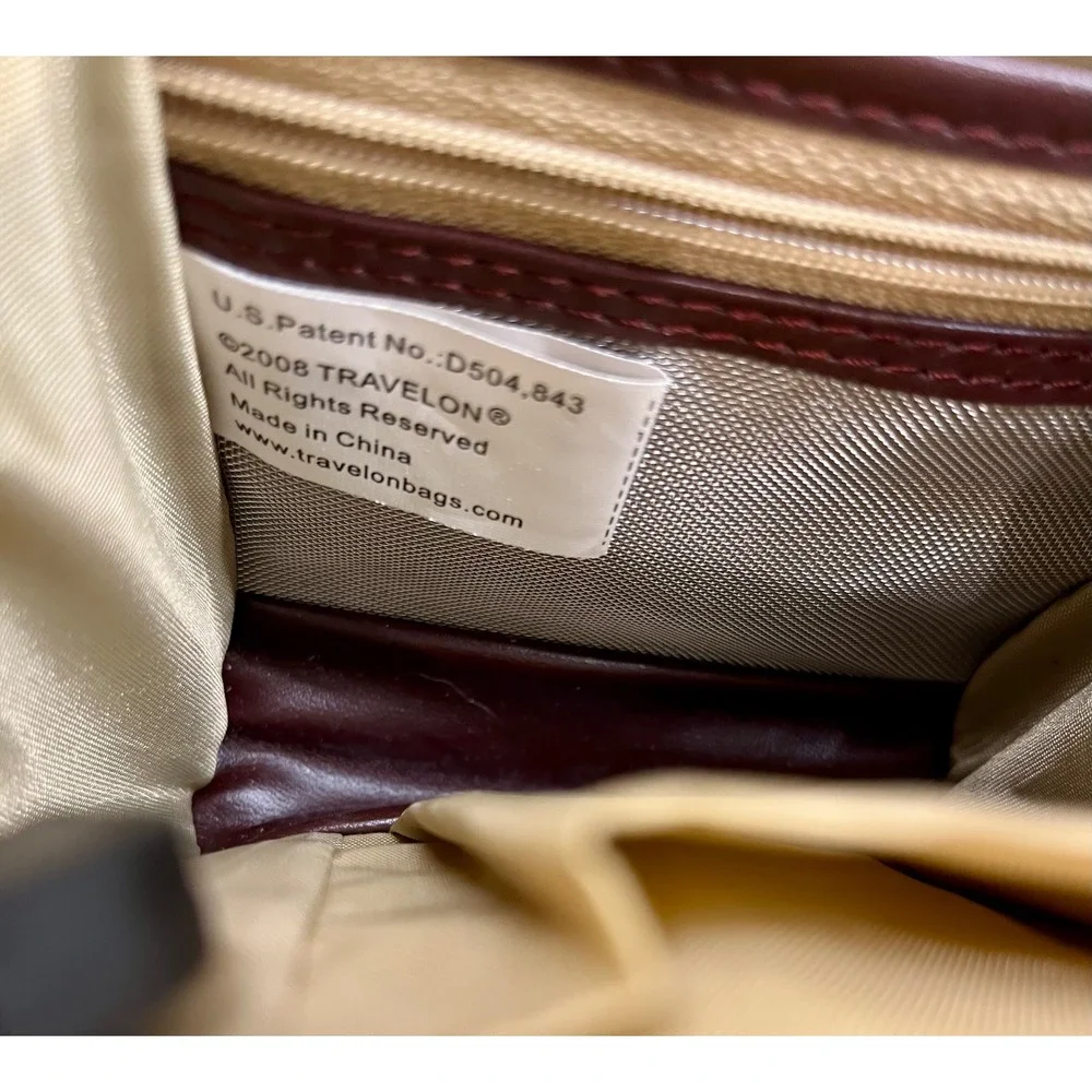 Travelon Crossbody Bag Travel Purse Shoulder Bag Burgundy Organizer